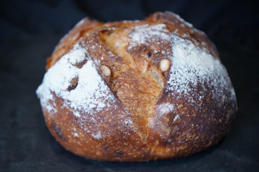 Honey, hazelnut and raisin bread